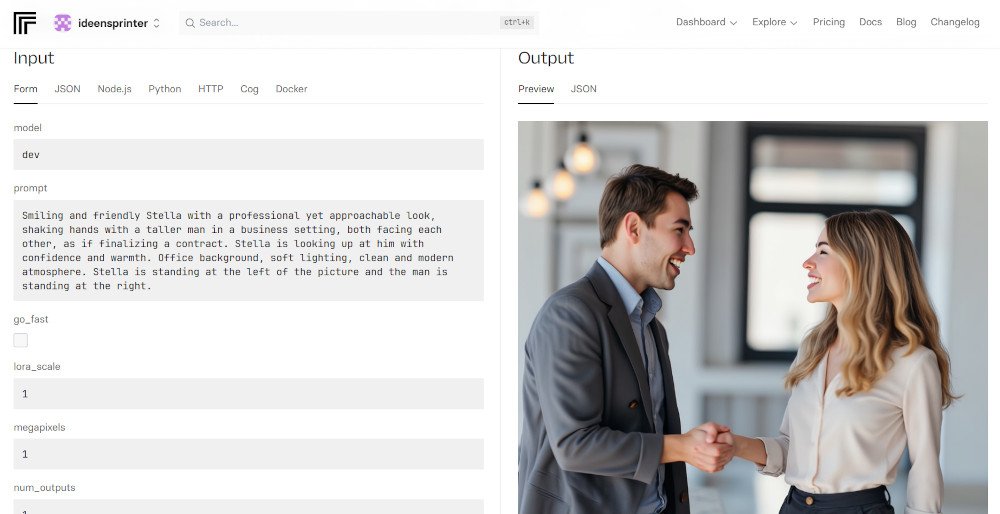 KI Influencer Post erstellen mit Replicate